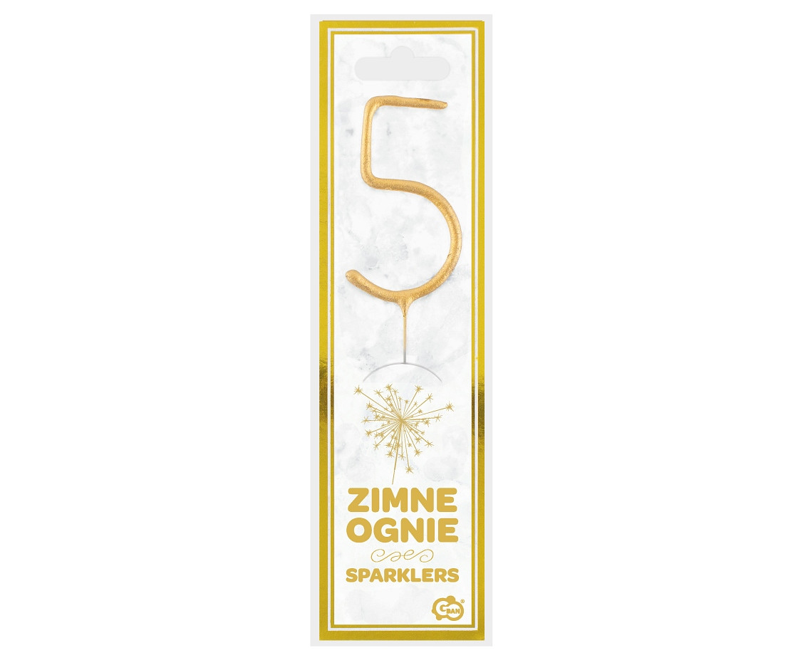 Sparklers Number "5", gold
